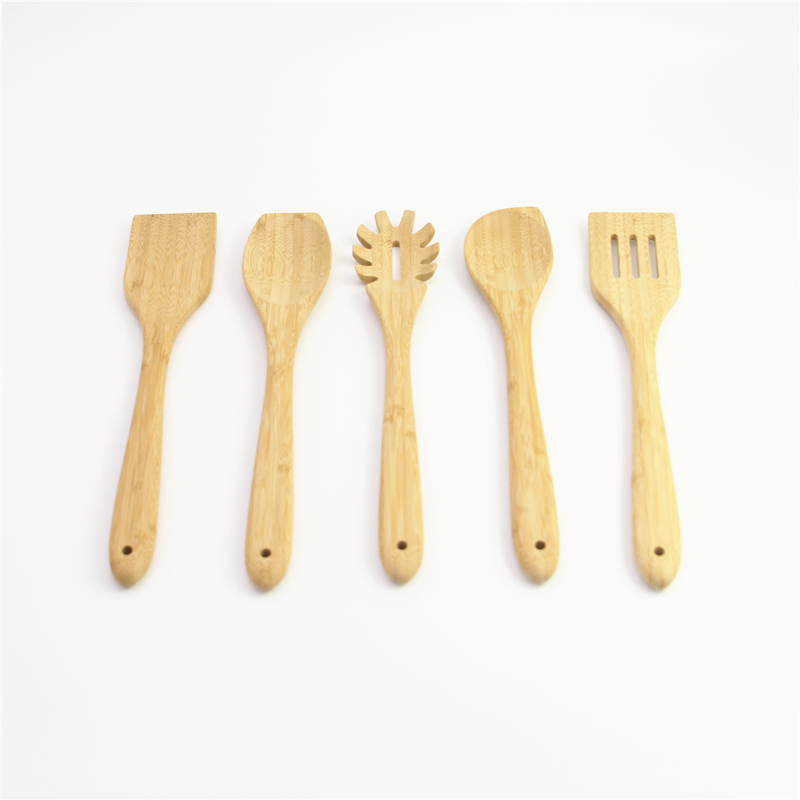 Wholesale Customized LOGO Organic Bamboo Utensil Set Wooden Cooking Spoons and Spatulas Antimicrobial Kitchen Tools