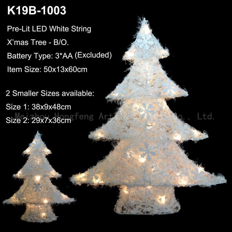 23” Large White String Christmas Tree with LED lights, Indoor or outdoor use/Lighted Home & Yard & Garden decoration xmas