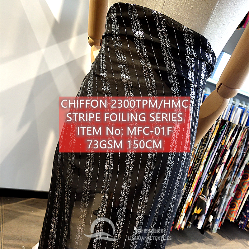 Chiffon Hmc Stripe Foiling Chiffon