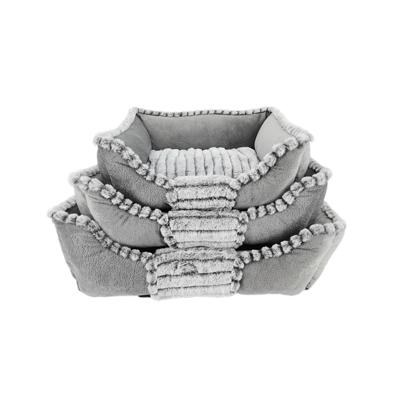 2020 new grey Plush comfortable thickened pet bed