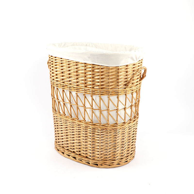 Wicker woven cloth storage basket