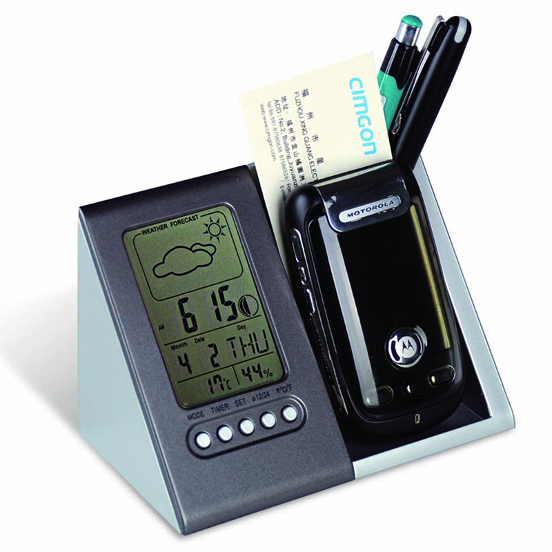 Digital Clock With Pen Holder