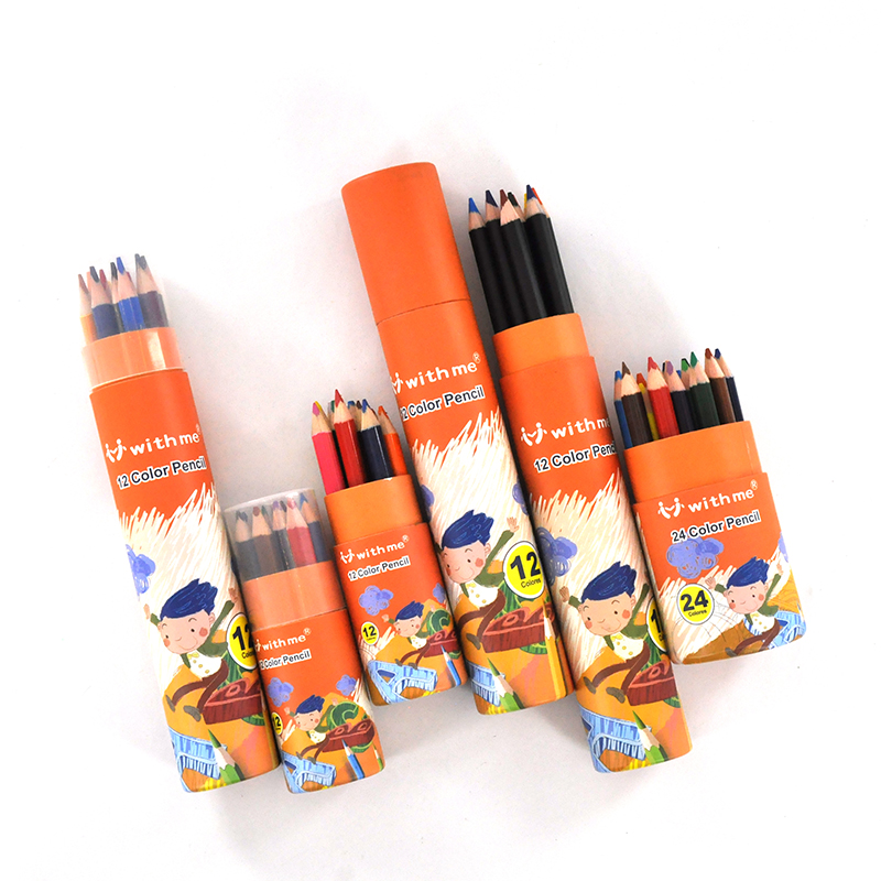 Half size, full size pencil, mini color pencils