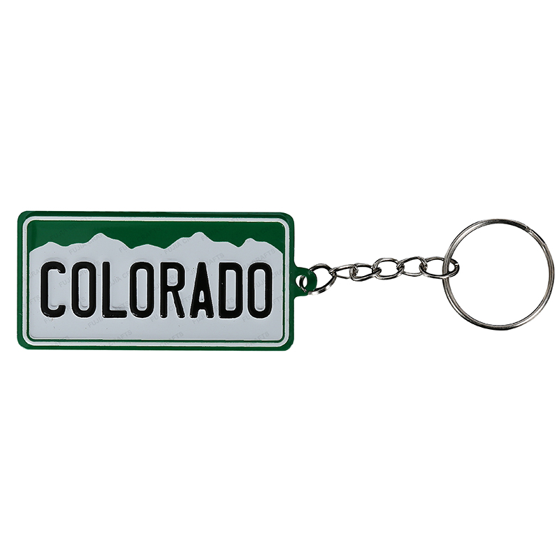 Wholesale Custom Design USA License Plate Printed Embossing Metal Aluminum Keychain