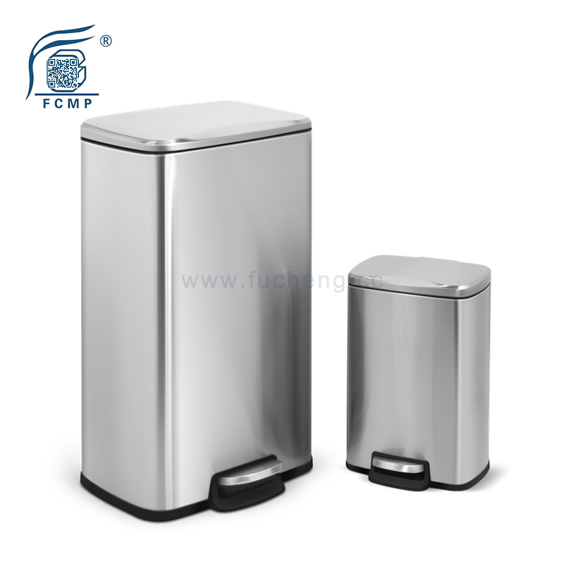 Rectangle Stainless Steel Kitchen Pedal Trash Bin