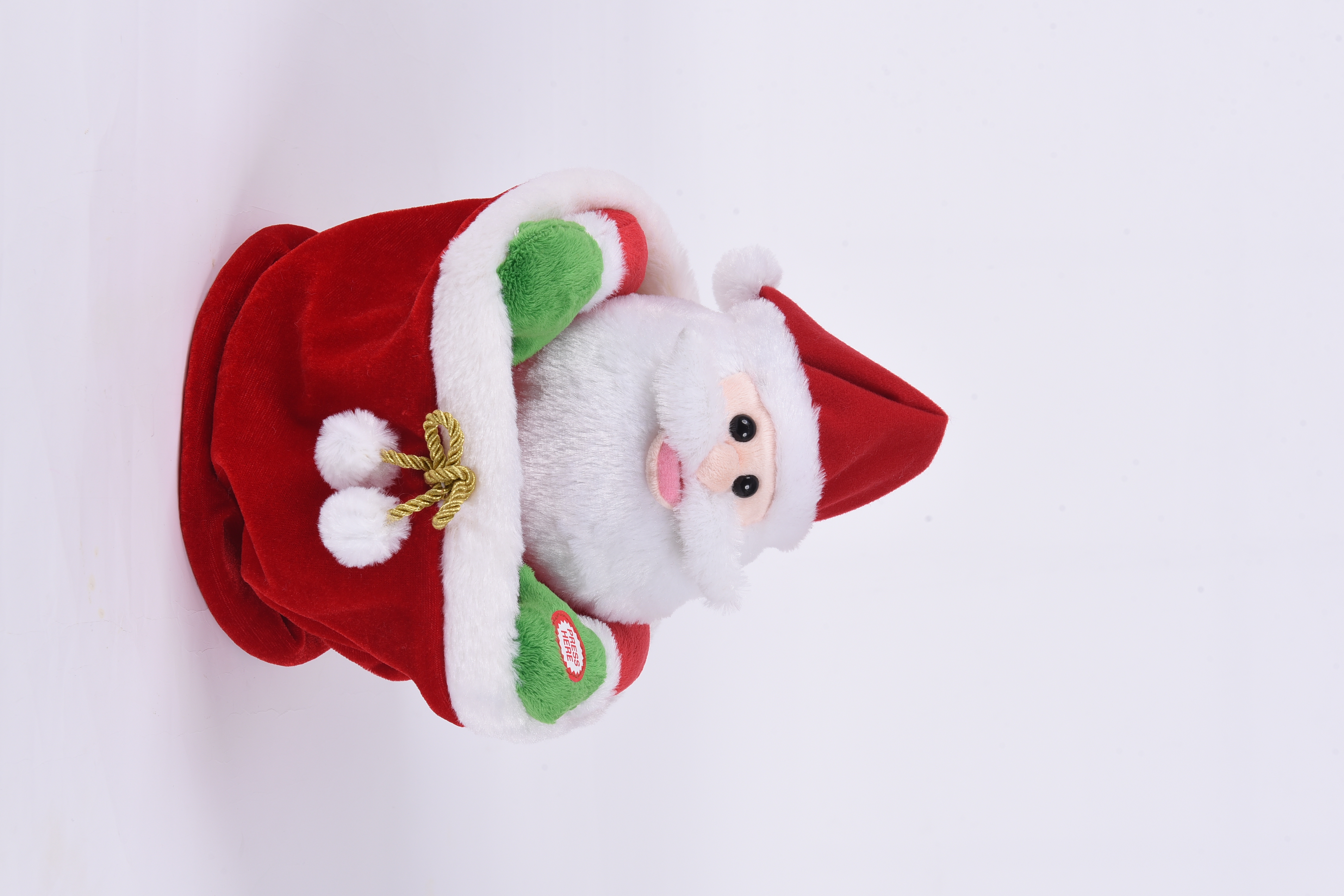 Battery operated santa hide in bag