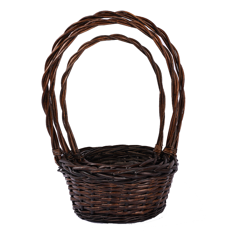 Customize Wholesale Willow Gift Packing Handmade Woven Fruit Storage Christmas Natural Wicker Basket