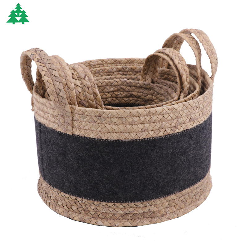 Storage basket, felt basket, felt basket with water hyacinth