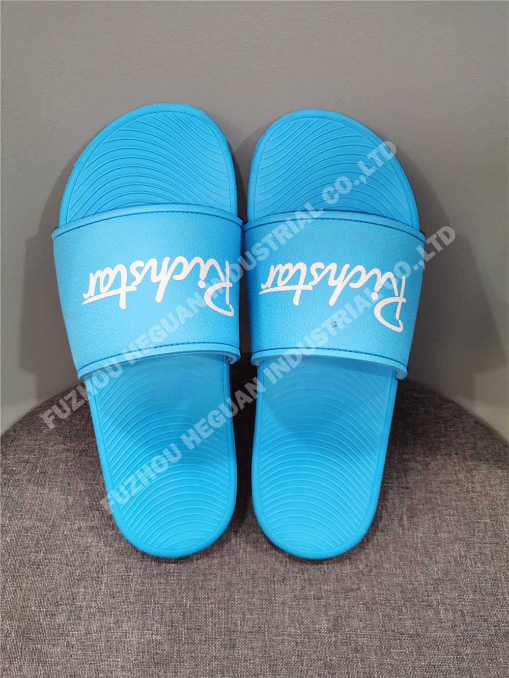Logo printed upper EVA mold slider slippers