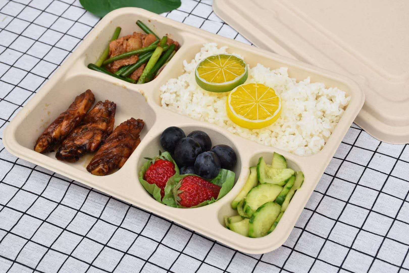 Biodegradable compostable tableware 5Comp Food Tray