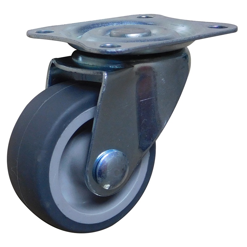 1.5 inch grey TPR swivel casters with top plate