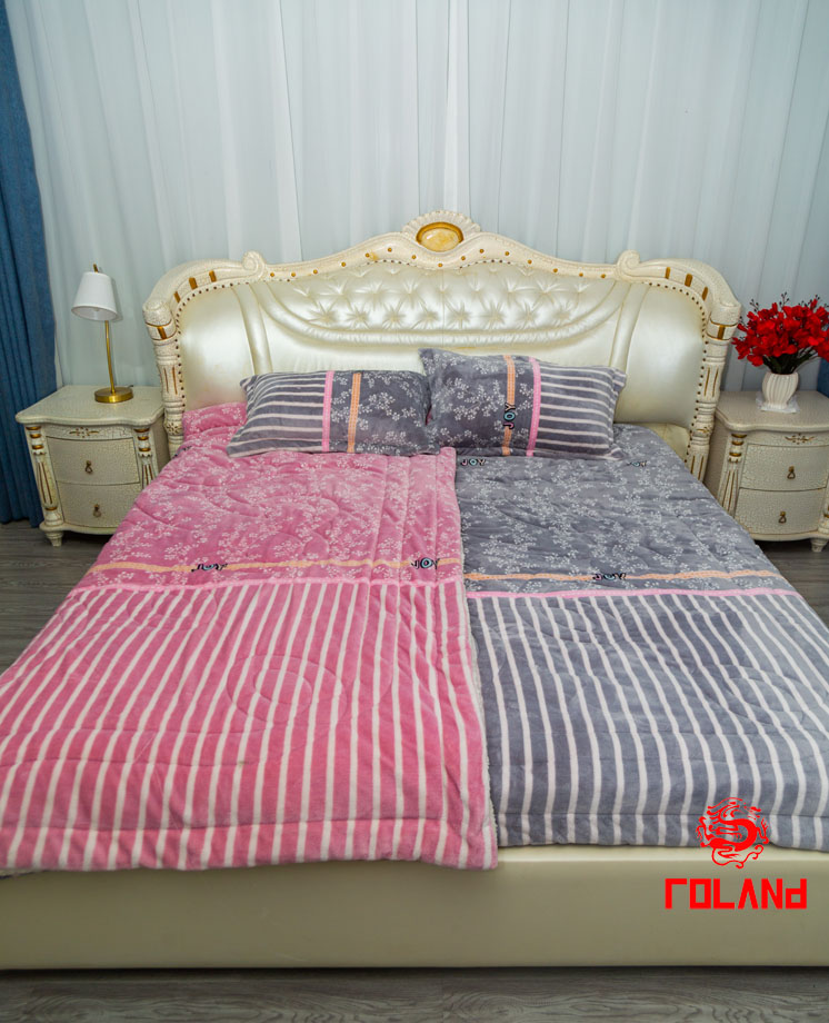 Printed Flannel Comforter With Shams, 3pcs/Set