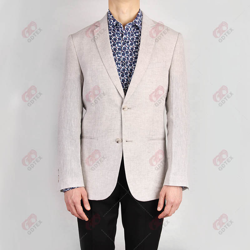 woven linen blend blazer