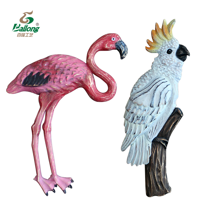 Professional factory custom wooden bird parrot vintage design wall hanging for living room bedroom wall art