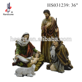 36"Poly Nice Christamas Figures Scene Nativity Statue