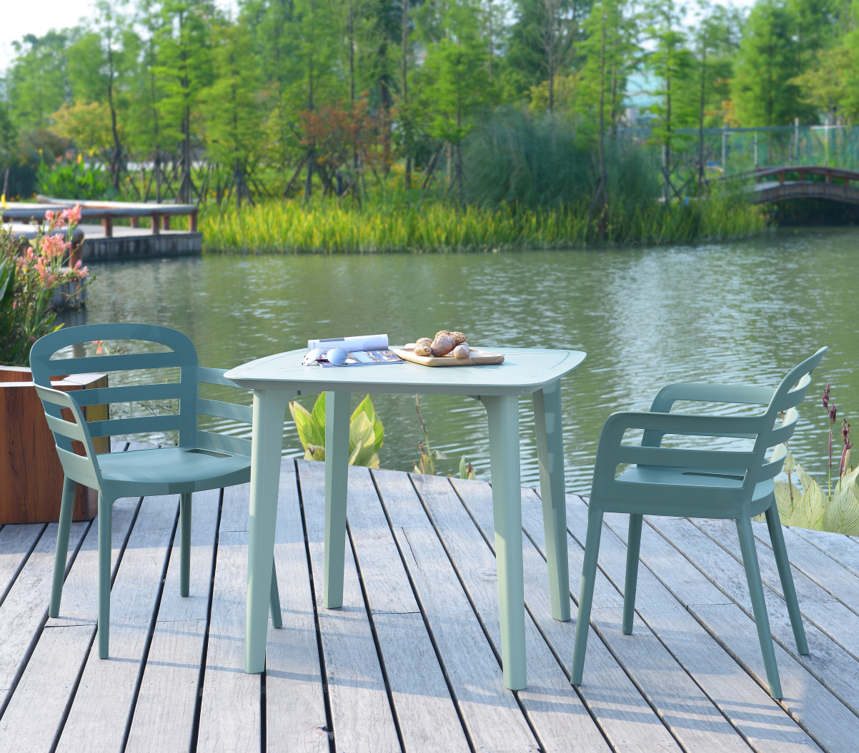 plastic table and chiar