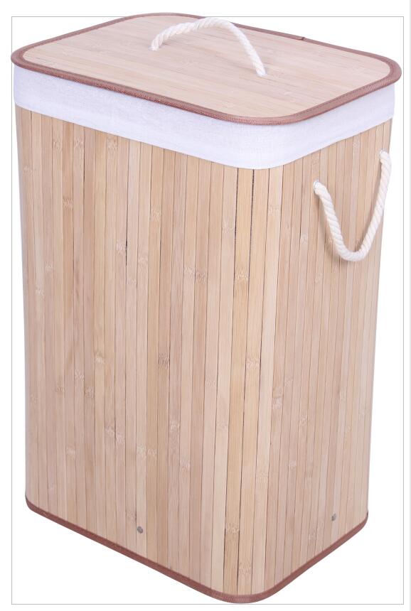 foldable Rectangular Bamboo Hamper,bamboo laundry basket