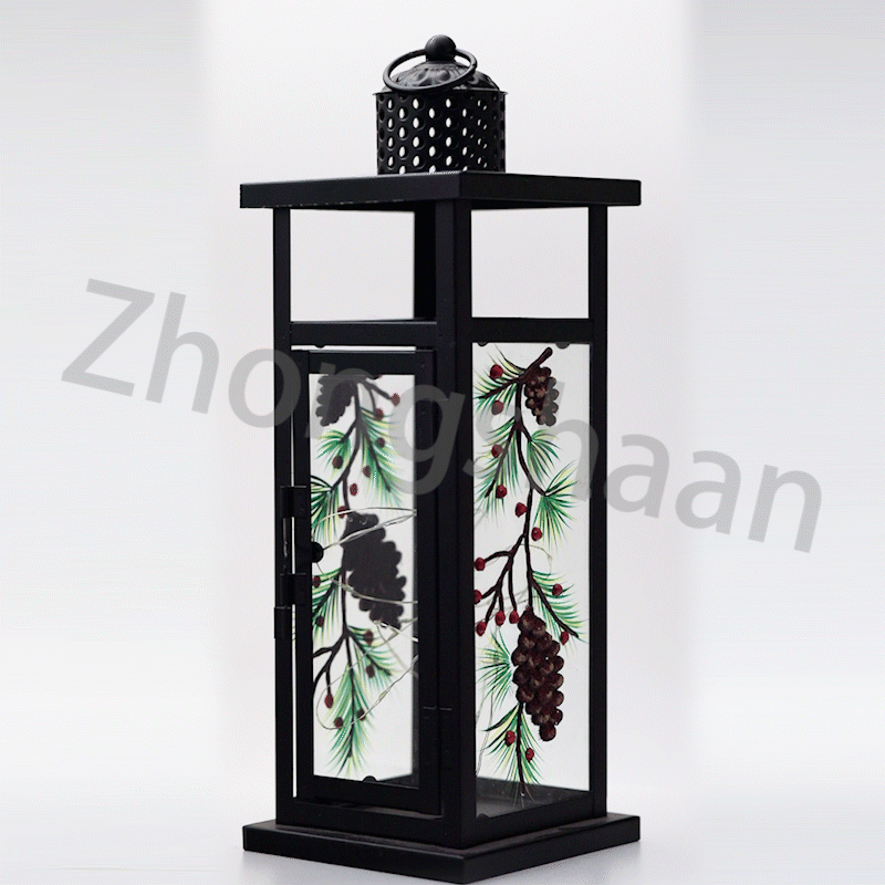 HAND PAINTED IRON Lantern