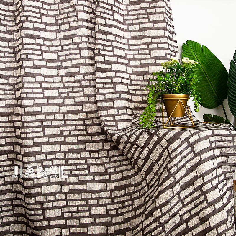 CURTAIN G2908 Luxcy geometric pattern jacquard curtain fabric ready made for curtain home window hot sale