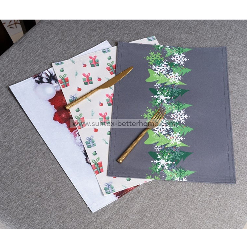 Wholesale 100%Polyester Table Mat Dinner Pad Christmas Placemats