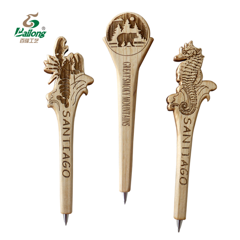 Professional factory handmade custom logo tourist souvenir gift engrave wooden pen
