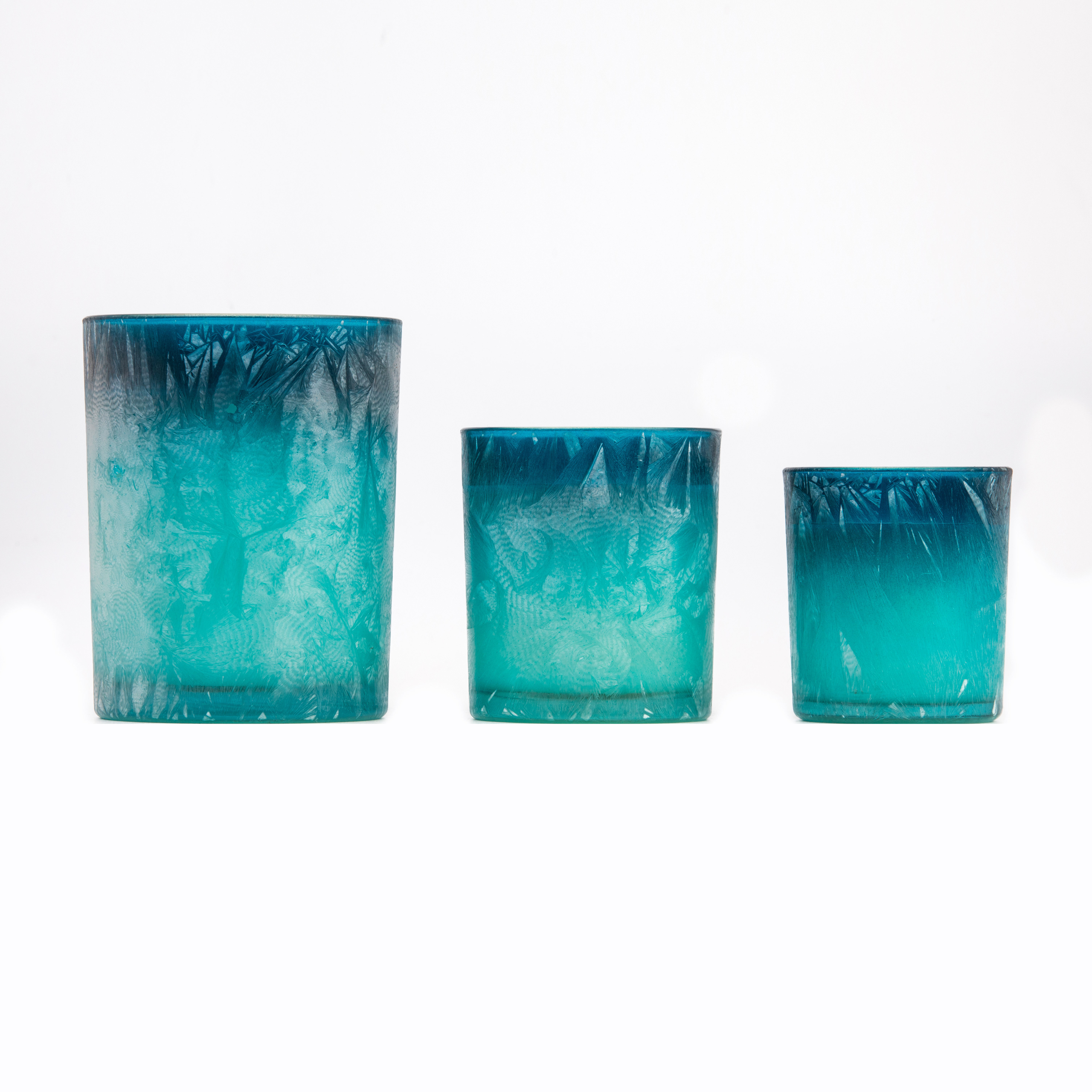 snowflake glass candle