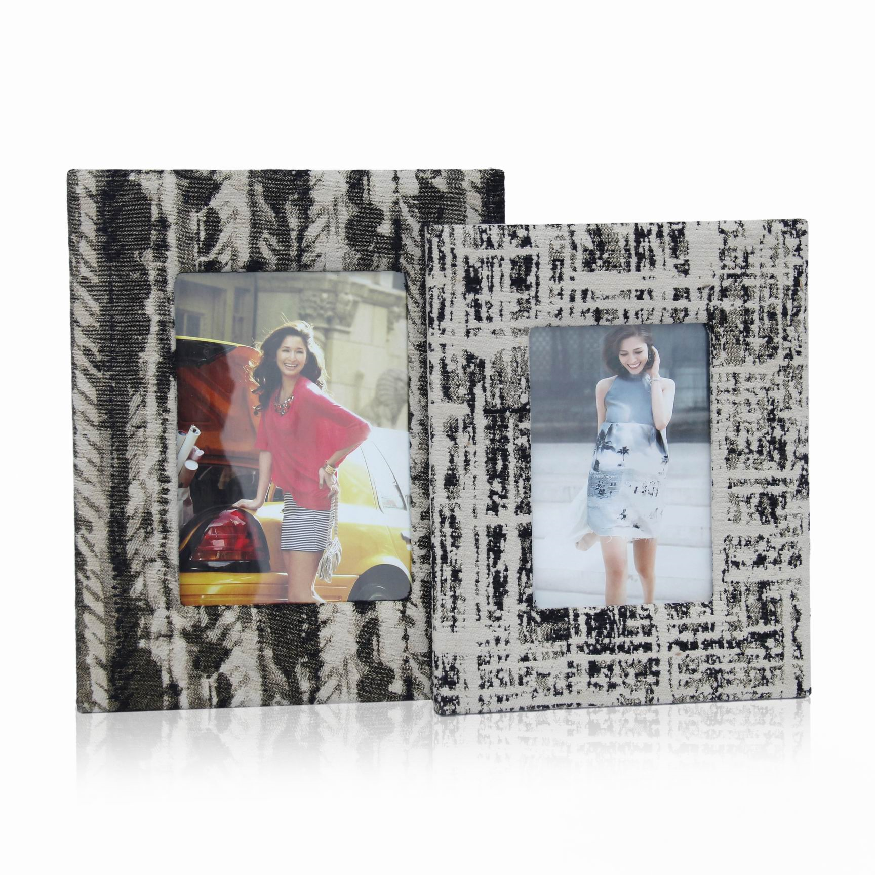 Fabric covered rectanguler picture photo frame set-4*6',5*7'