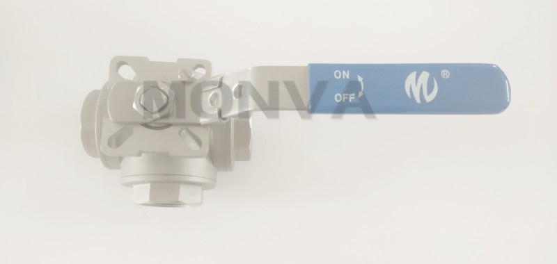 3-way Ball Valve with Mounting Pad Full bore and Reduce bore