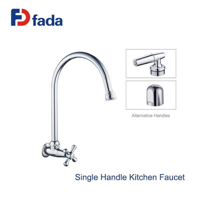 Kitchen Sink Faucets Single Handle Wall-Mounted Kitchen Faucet Chrome Finished