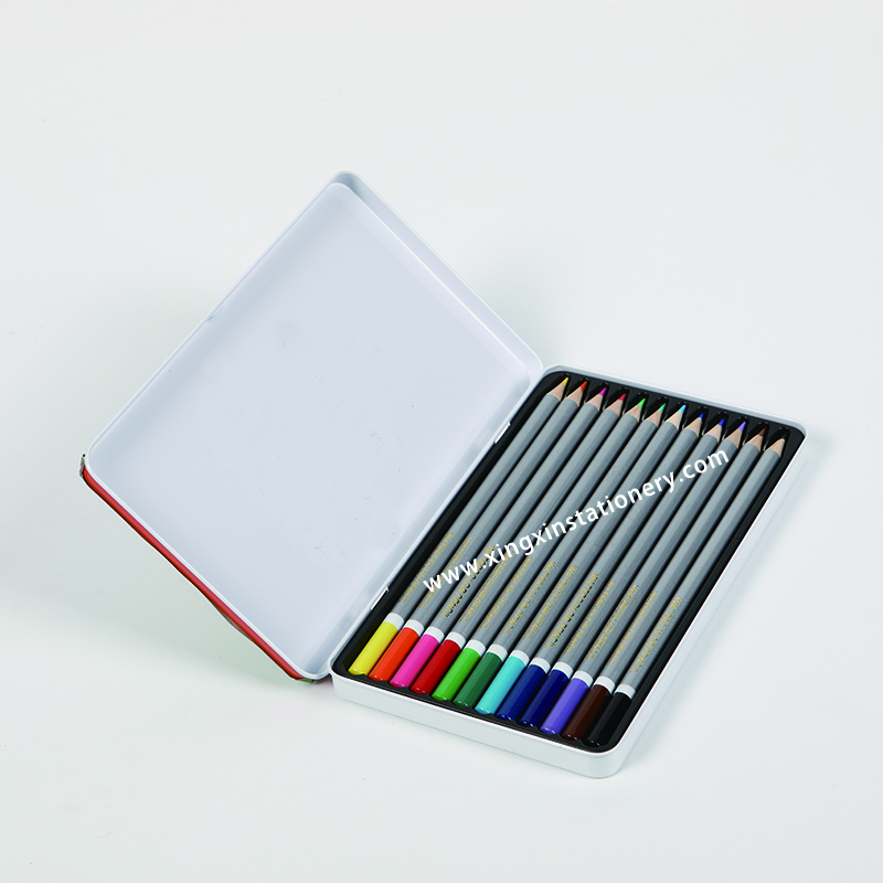 12pcs Watercolor Pencils In Tin Box