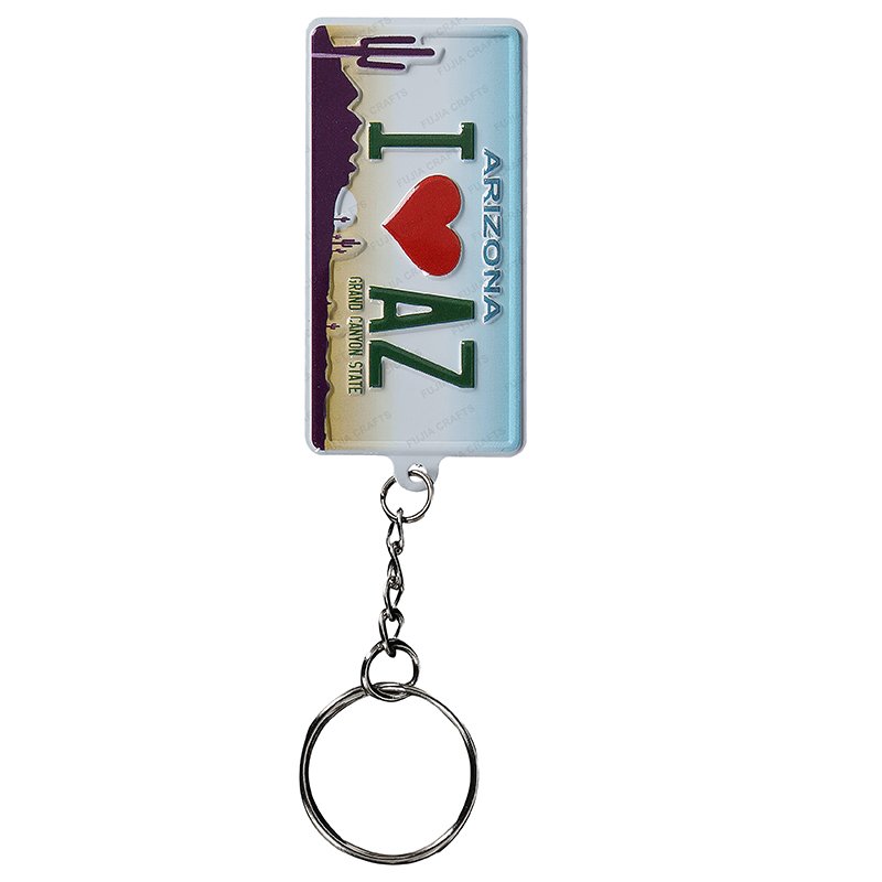 Wholesale Custom Design USA License PlatePrinted Metal Aluminum Keychain