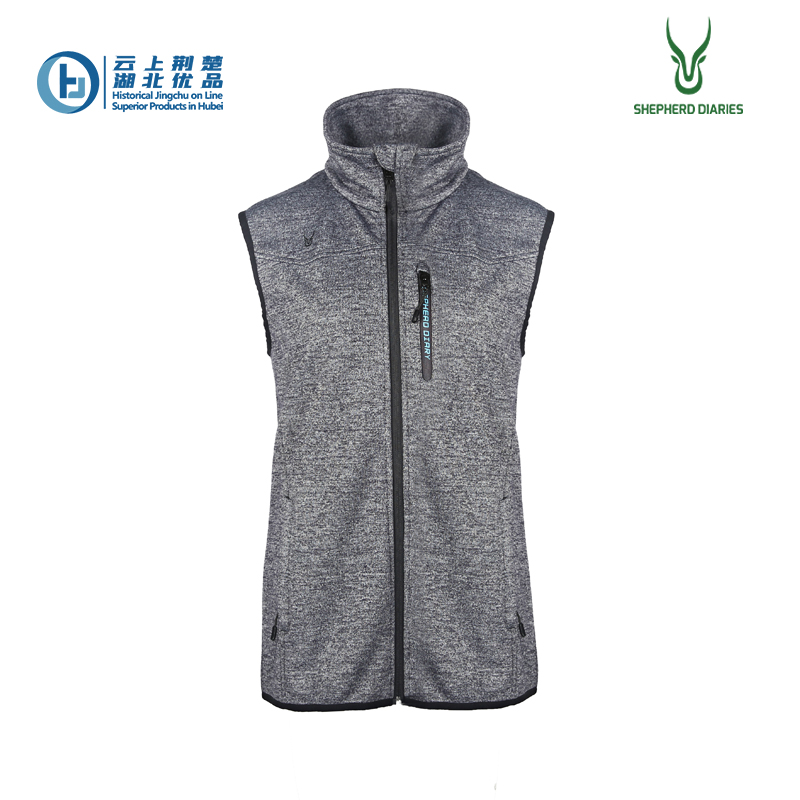 Women's melange knitting softshell vest