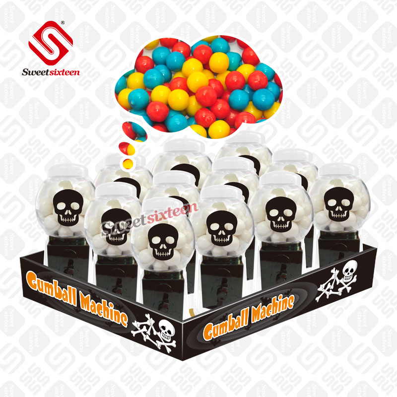 Halloween Skull Mini Gumball Machine with Bubble Gum 40g
