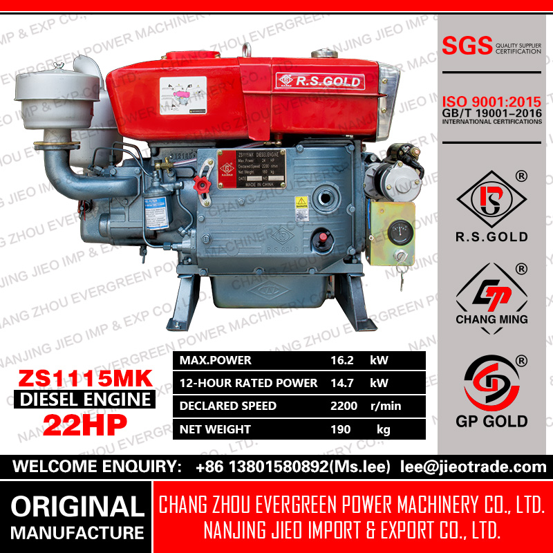 Air Cooled Diesel Engine Zs1130 30hp Agriculture Machine Powerful Manufacturer