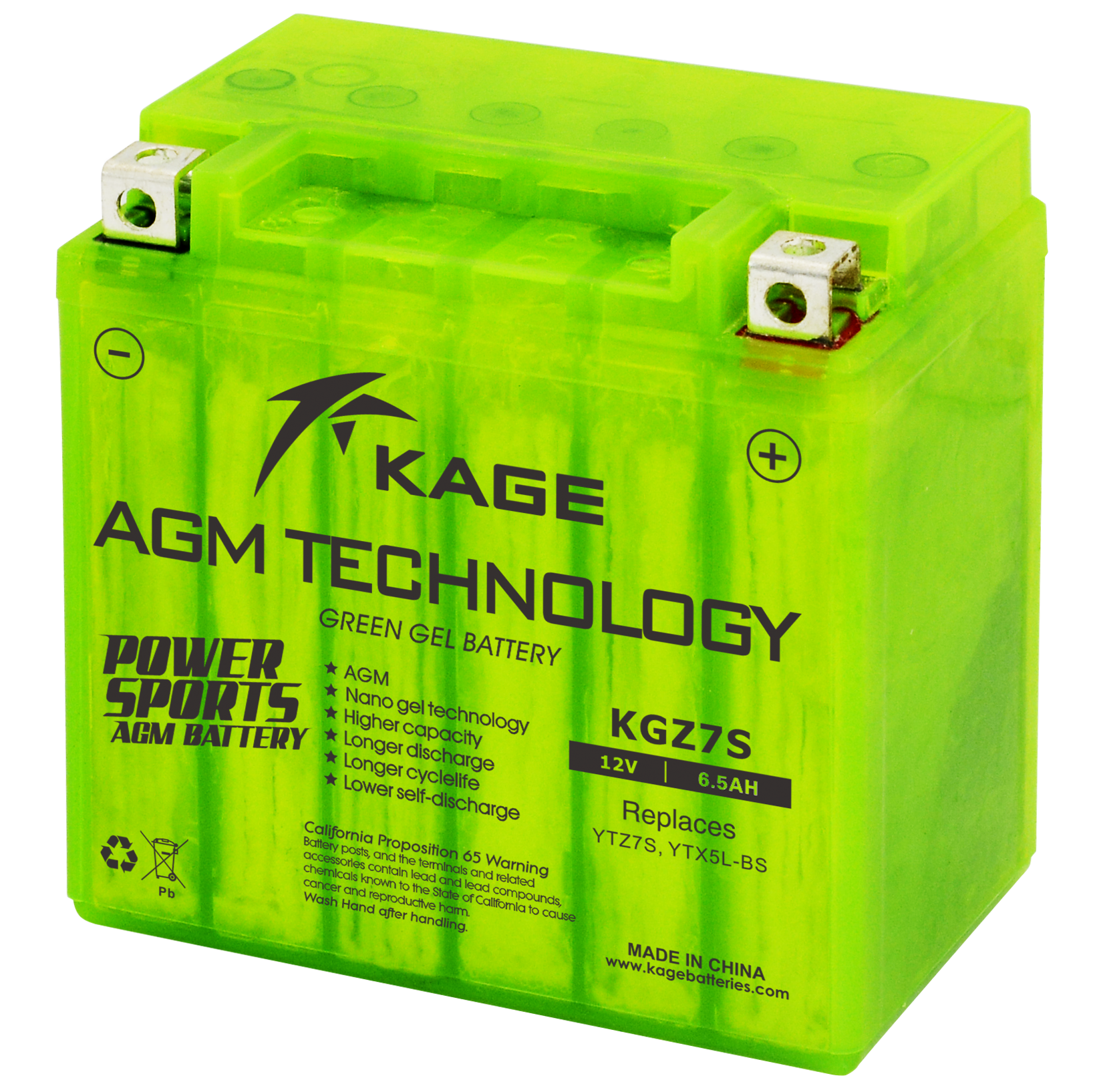 motorcycle battery KGZ7S Green Gel Battery