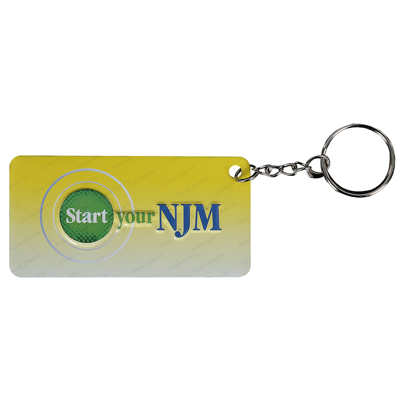 Wholesale Custom Souvenir Promotion Design Printed 3d embossed Aluminum TIN Metal Double side Keychain Keyring