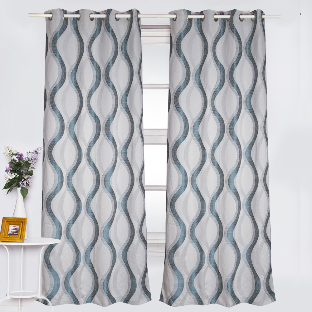 jacquard wave design curtain