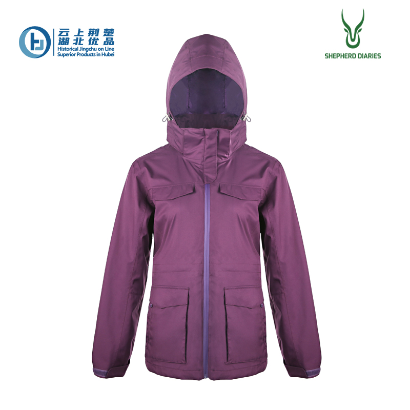 Women's detachable hood windbreaker