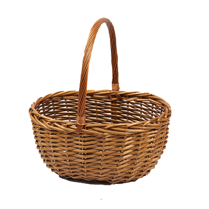 Customize Wholesale Willow Gift Packing Handmade Woven Fruit Storage Christmas Natural Wicker Basket