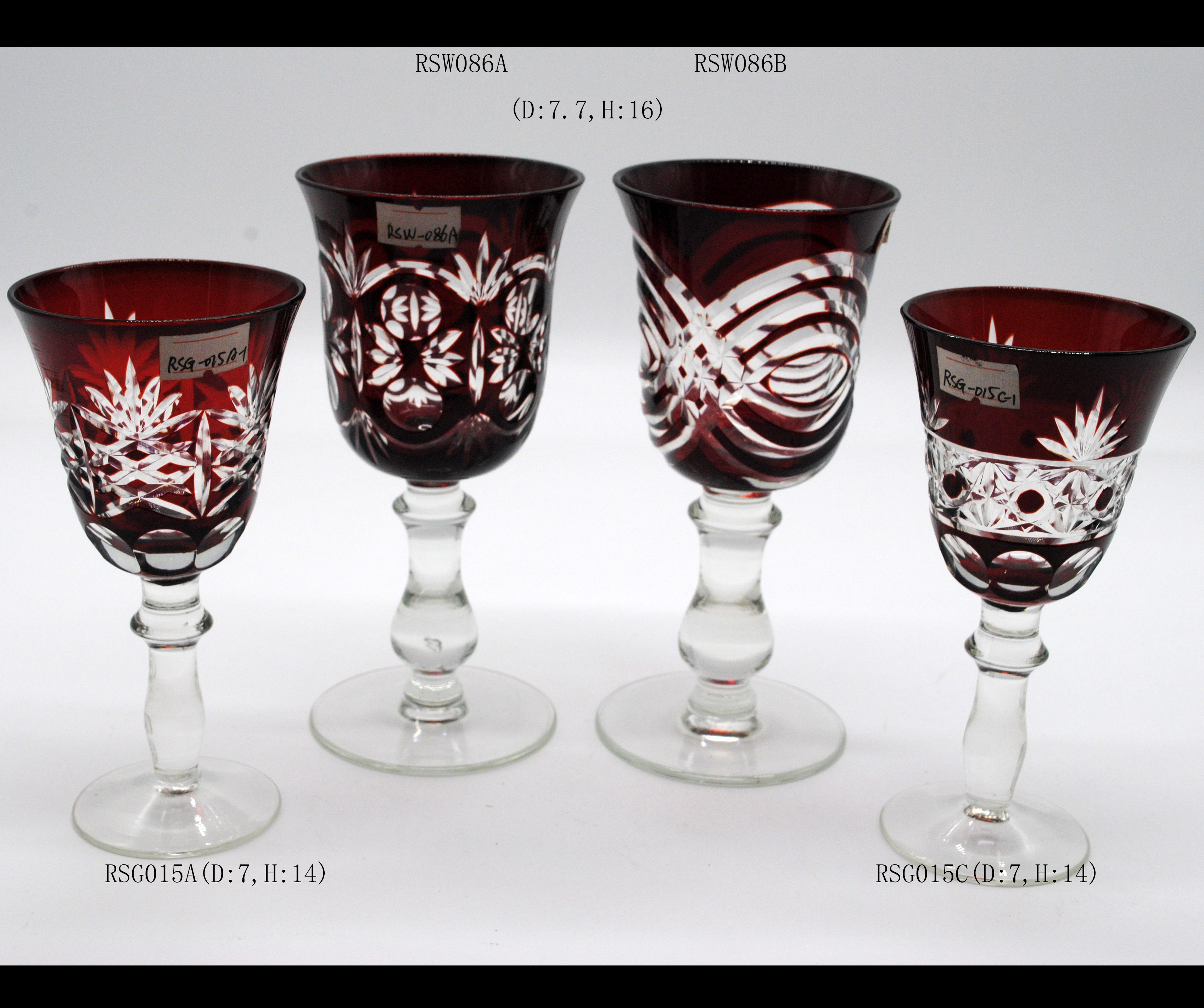Hand-Cut stem wine glass / KIRIKO cut glass