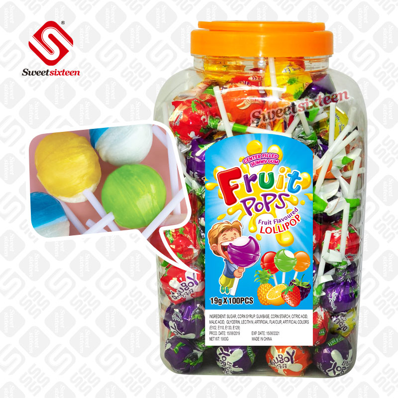 16g Lollipop Candy With Gum