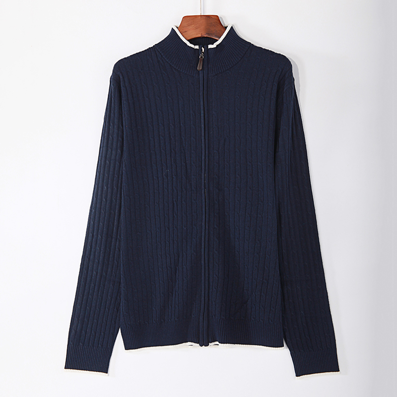 Men half neck cardigan with full zipper