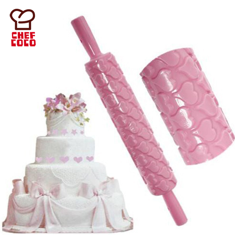 Embossing rolling pin cookie emboss fondant sugar embosser