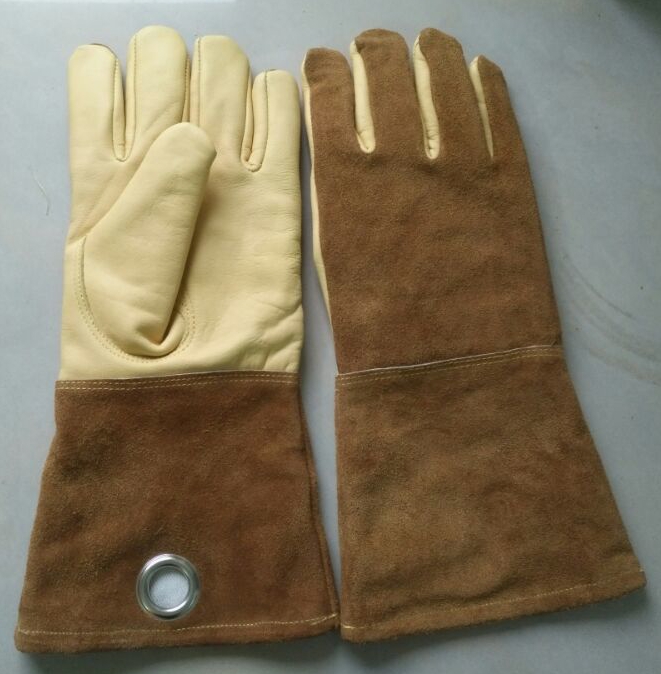 yellow goat +Cow split leather welding glove