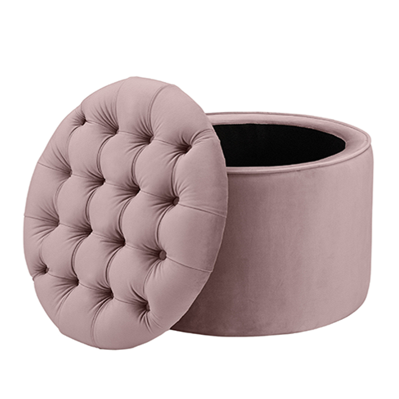 Modern tufted top velvet storage ottoman