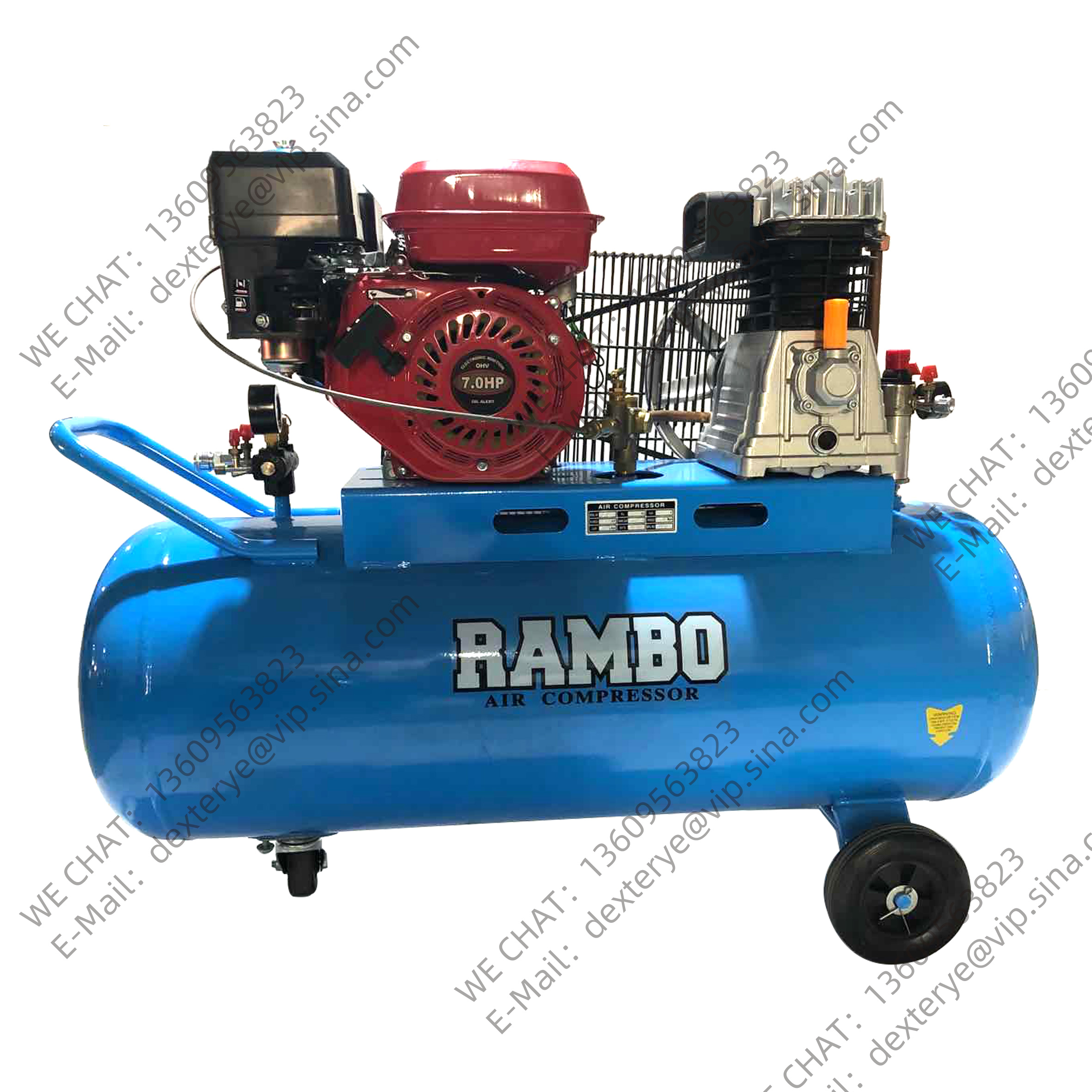 Belt Type Air Compressor Driven By Engine 6.5hp 100l