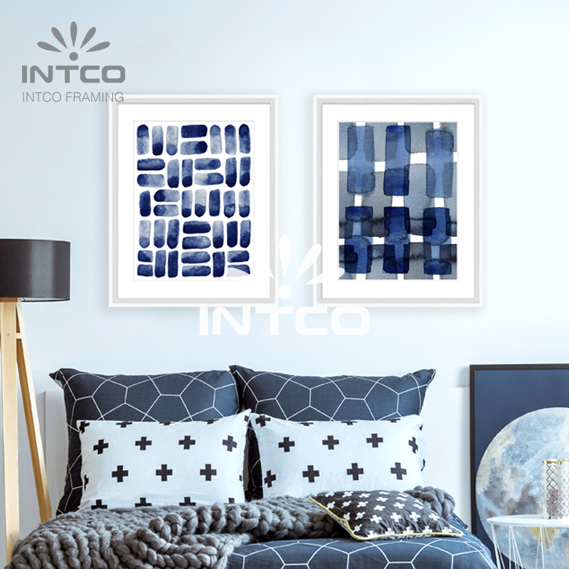 Framed Art Set-Blue Blocks