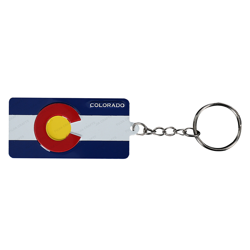 Wholesale Custom Souvenir Promotion Design Printed 3d embossed Aluminum TIN Metal Double side Keyring