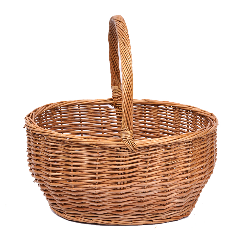 Customize Wholesale Willow Gift Packing Handmade Woven Fruit Storage Christmas Natural Wicker Basket