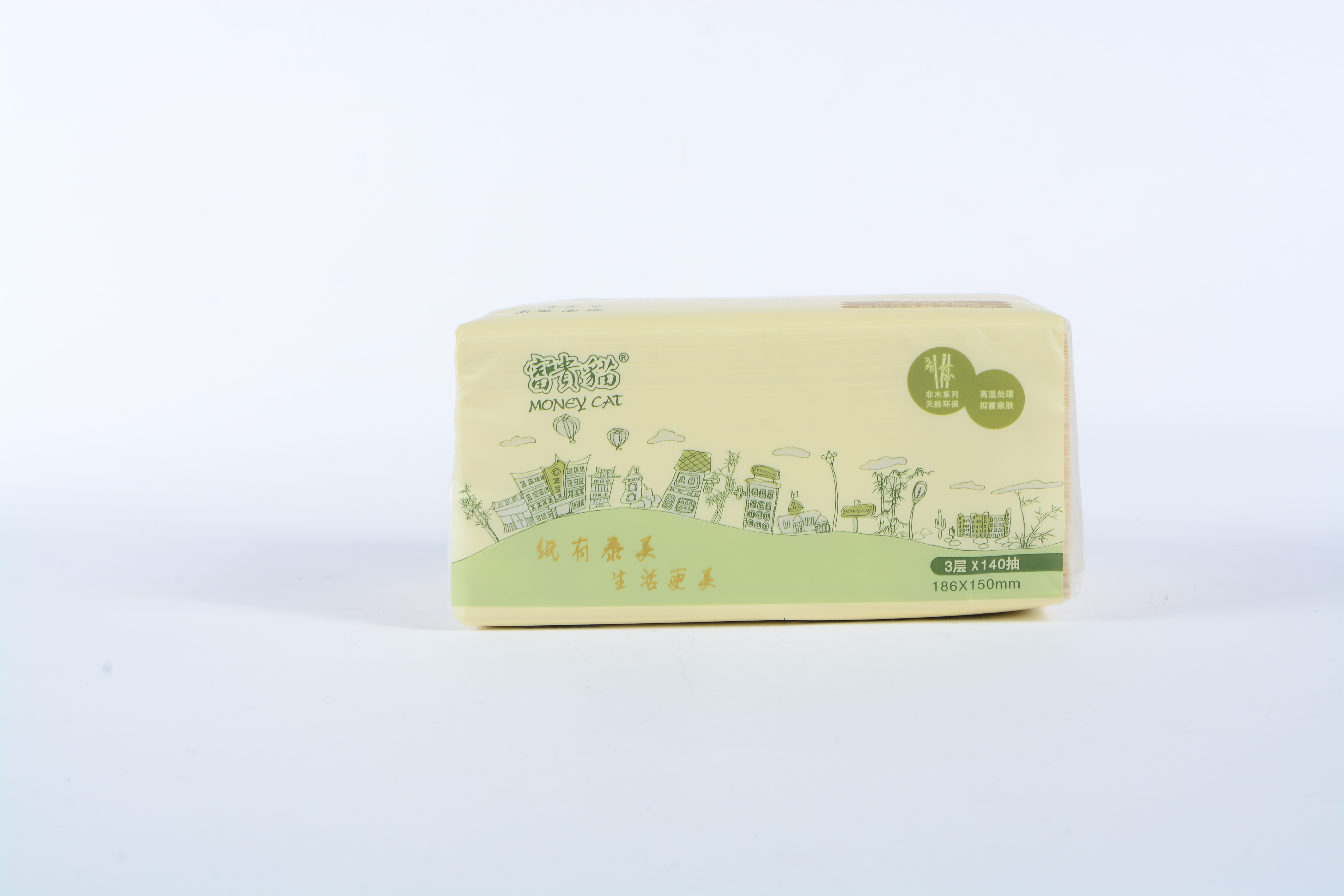Unbleached Bamboo Tissue/Bamboo Soft Pack Facial Tissue/Plastic Bag Facial Tissue/Fsc Tissue